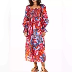NEW Farm Rio Tropical Banana Maxi Dress Size Small B2731